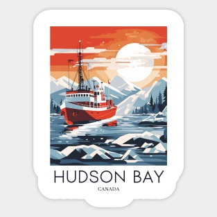 A Pop Art Travel Print of Hudson Bay - Canada Sticker